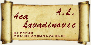 Aca Lavadinović vizit kartica